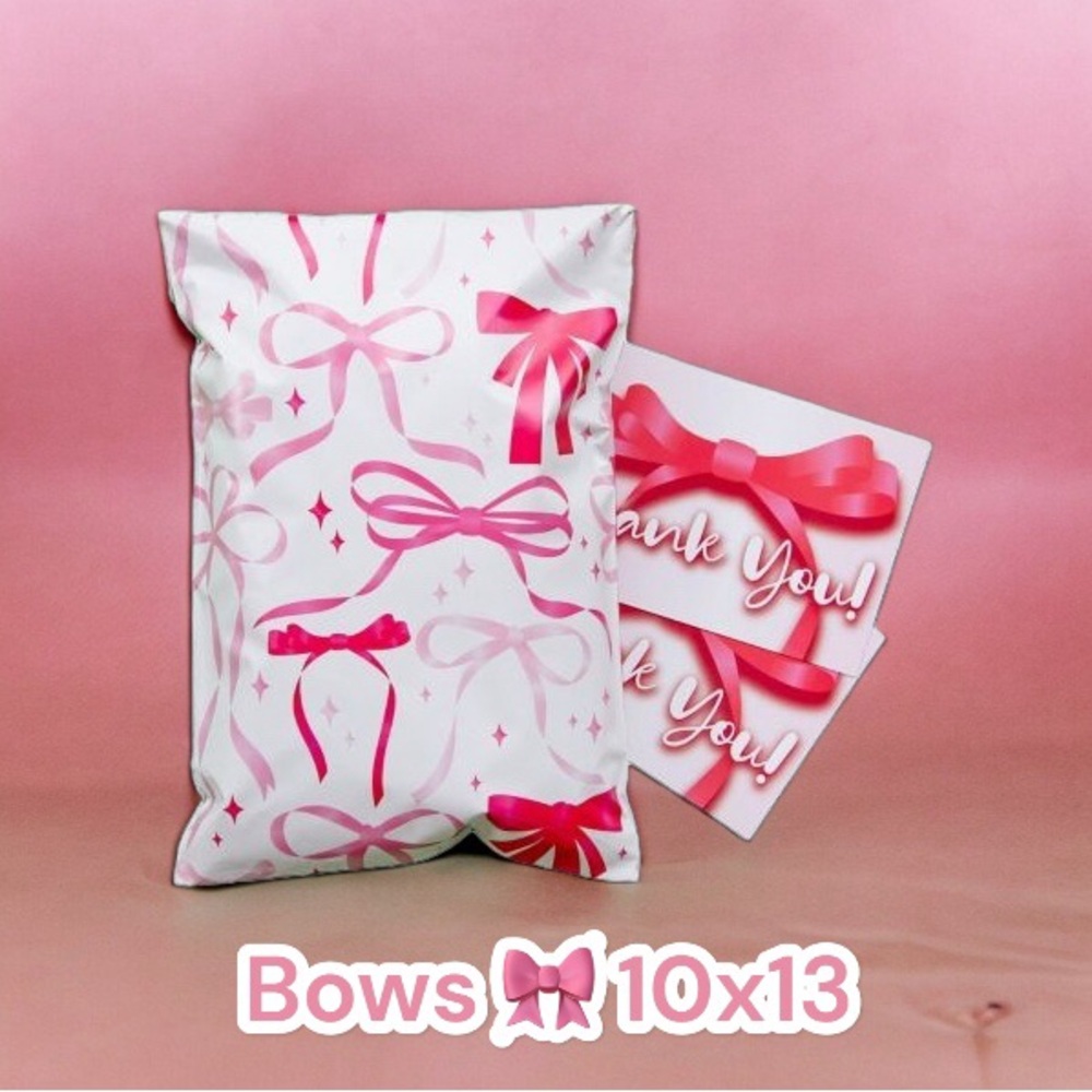 Pink Bows Poly Mailer’s 10x13 Pack of 25 - Picture 2 of 6